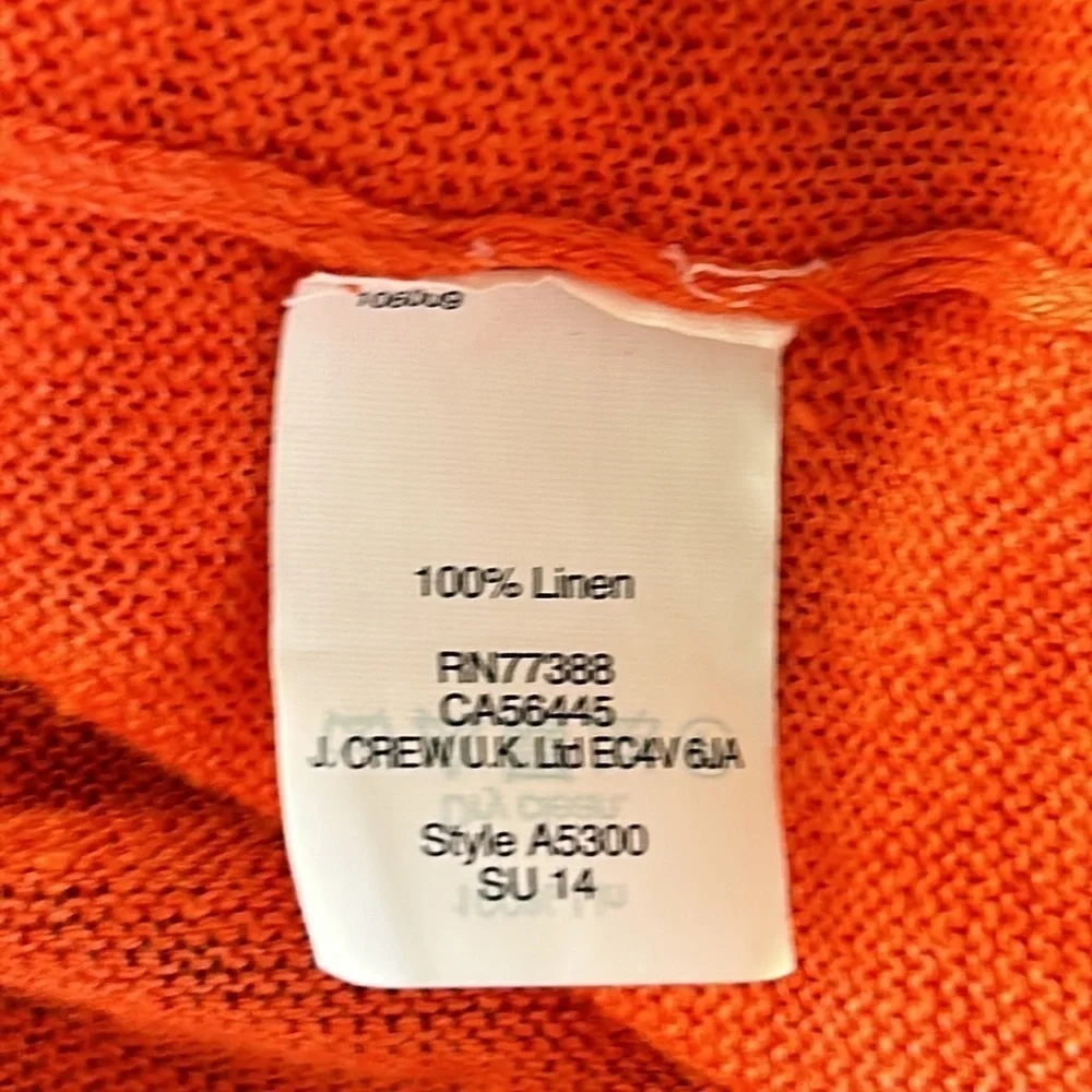 J. Crew 100% linen size XXS orange oversized top